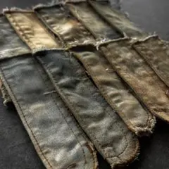 A1 デニムリメイク　コーヒー染め　ファスナー部分　10枚