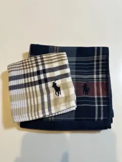 Ralph Lauren チェック柄ハンカチ&ハンドタオルセット