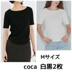 2枚組みcocaタグ付きリブラグラン半袖Tシャツ
