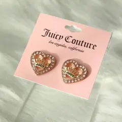 ジューシークチュール パヴェ ピンク ラインストーン ハートスタッドピアスのサムネイル