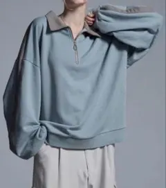 Loose ハーフジップ スウェット ビッグシルエット