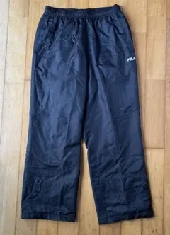 FILA ジャージ下 パンツ 中綿 暖パン ブラック ウインドブレーカー
