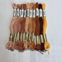 COSMO 刺繍糸 ブラウン・ベージュ系 10本セット
