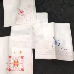 汕頭（すわとう）刺繍 麻ドロンワークレースハンカチ3枚 他
