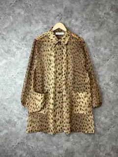 美品 フランス製 Fiorenza レオパード柄 シアー ステンカラーコートのサムネイル