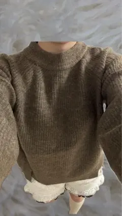 ブラウン　ニット