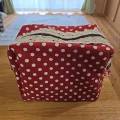 ハンドメイド 水玉模様 ポーチ　オムツ入れ、子供の衣類入れ