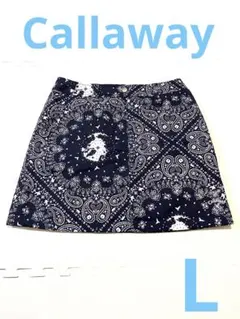 【極美品】キャロウェイゴルフ　ダウン　中綿　スカート　防寒　ネイビー　Lサイズ