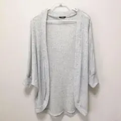 レディース レースカーディガン L グレー