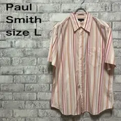 【Paul Smith】ポールスミス 半袖シャツ ストライプ Lサイズ お洒落のサムネイル