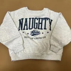 アメカジ★刺繍カレッジロゴ 薄手裏起毛トレーナー 110cm相当（表記Sサイズ）