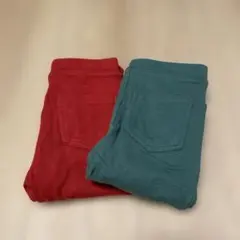 赤と緑のスリムフィットズボン