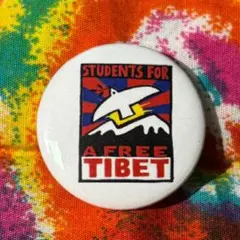 A93☆FREE TIBET 缶バッジ☆フリーチベット US雑貨 古着 チベタン