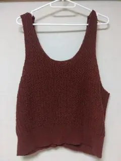【ブラウン♡ノースリーブニット♡TOPVALU】