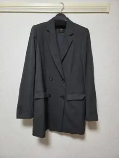 ダークグレー ダブルブレスト テーラードジャケット