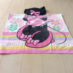 ミニーマウス フード付きラップタオル 62x57cm