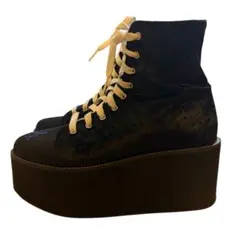 24cm 厚底 レースアップ スニーカー ブラック Forever21のサムネイル