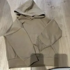 ベージュ フード付き スウェットパーカー