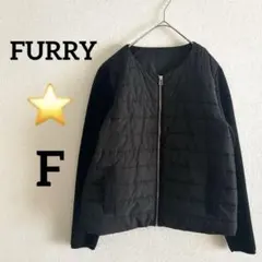 【美品】ファ－リ－F sizeブラック 黒 キルティング ジャケット 軽量