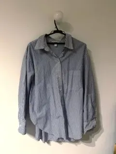 H＆M 青と白のストライプ長袖シャツ