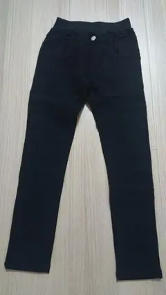 【新品】150cmスーパーストレッチ裏起毛 ブラック スリムフィット