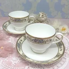 英国タスカン Verona フレンチシャビーなトリオ2客 カップ＆ソーサー