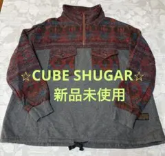 CUBE SHUGAR幾何学模様ハーフジップスウェット　M