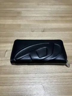DIESEL ラウンドジップ 長財布 Dビックロゴ ブラック