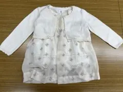 期間限定【中古】セット　ホワイト カーディガン、ドレス 90cm以下