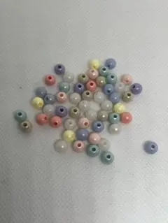 パステルカラー ビーズ 6mm 50個セット