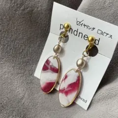 ハンドメイド　上品イヤリング　ニッケルフリー