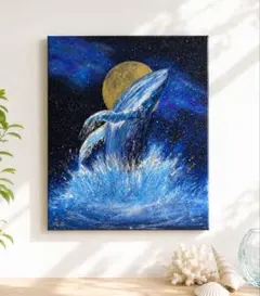イルカの夜】アクリル画 F3 風景画 絵画 - メルカリ