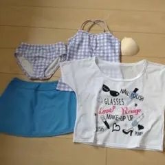 女の子向け水着セット（ビキニ・Tシャツ・スカート）