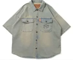 9090 King Logo Vintage Denim S/S Shirt