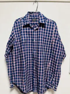 Labrador Retriever チェック柄長袖シャツ M