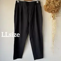 LL♪ レディース カジュアル パンツ ウエストゴム 無地 ブラック