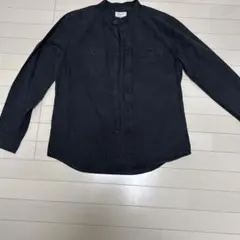 ダークグレー 長袖シャツ ボタン付き