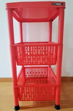 廃盤色 IKEA 3段ワゴン DRAGGAN キャスター付 赤 レッド - メルカリ