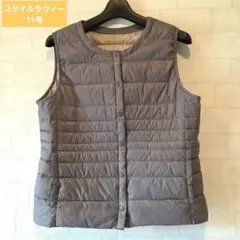 《お得♡》スタイルラヴィー ダウンベスト　11号サイズ カーキグレー