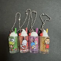 【即購入OK】サンリオ キャラクターズ レトログラスミニチュアチャーム4個セット