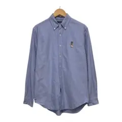 90s POLO ラルフローレン　ビンテージ長袖シャツ　ポロベア刺繍ロゴ　M