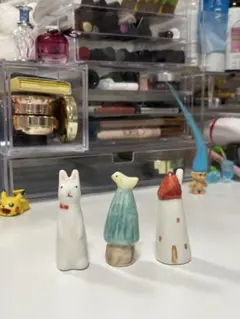 指輪入れ　飾り　うさぎ　鳥　家　陶芸品