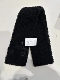 フリース 黒 マフラー ボタン付き