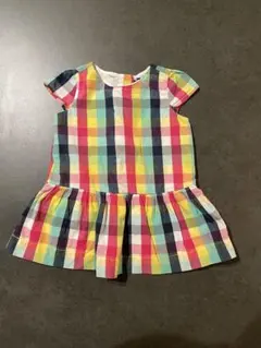 babyGAP チェック柄ワンピース 12-18ヶ月　カラフル 半袖80