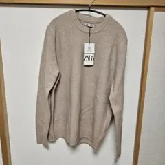 新品 ウール ベージュ ニットセーター XL