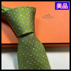 ✨美品✨HERMES エルメス　ネクタイ　高級シルク　ARCACHON 総柄