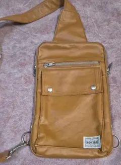 美品✨ PORTERフリースタイル ボディバッグ ブラウン レザー - メルカリ