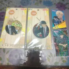 コナンキラキラアクリルキーチェーン，カード　４点セット