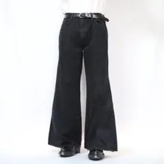 【リメイク】再構築　ブラック　ワイドフレアデニム　バギー　ルーズ