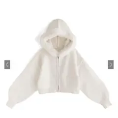 grl グレイル　フードファーニットパーカー　アイボリー　an1497